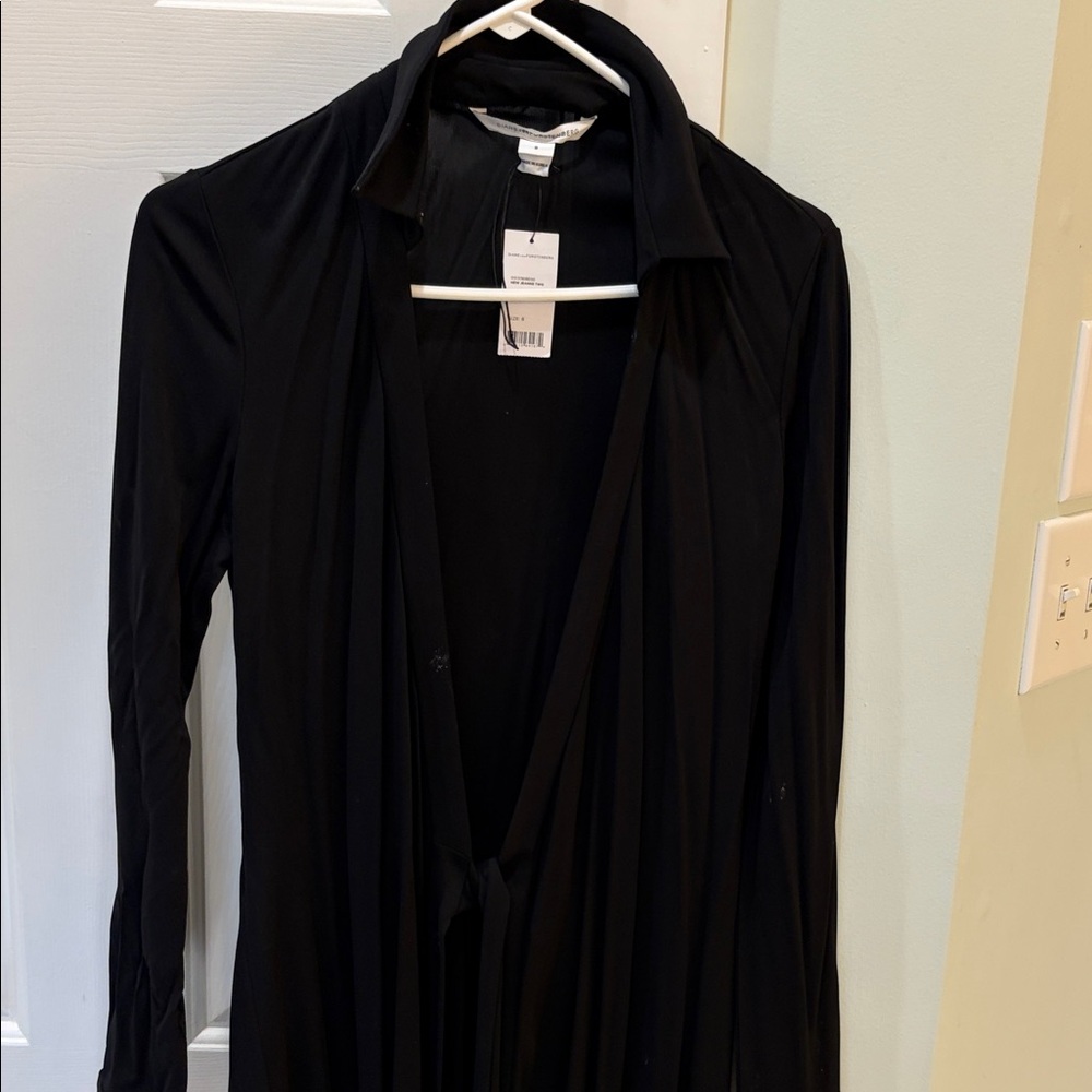 Diane Von Furstenberg Black Open Front Classic Wrap Dress $389.00 Neiman Marcus